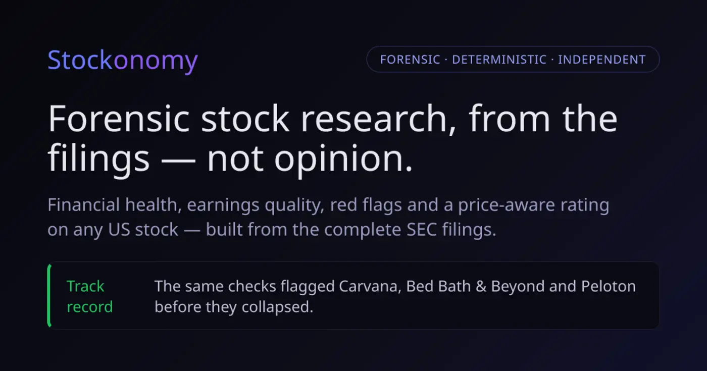 show hn forensic stock analysis from sec filings no llm guessing free
