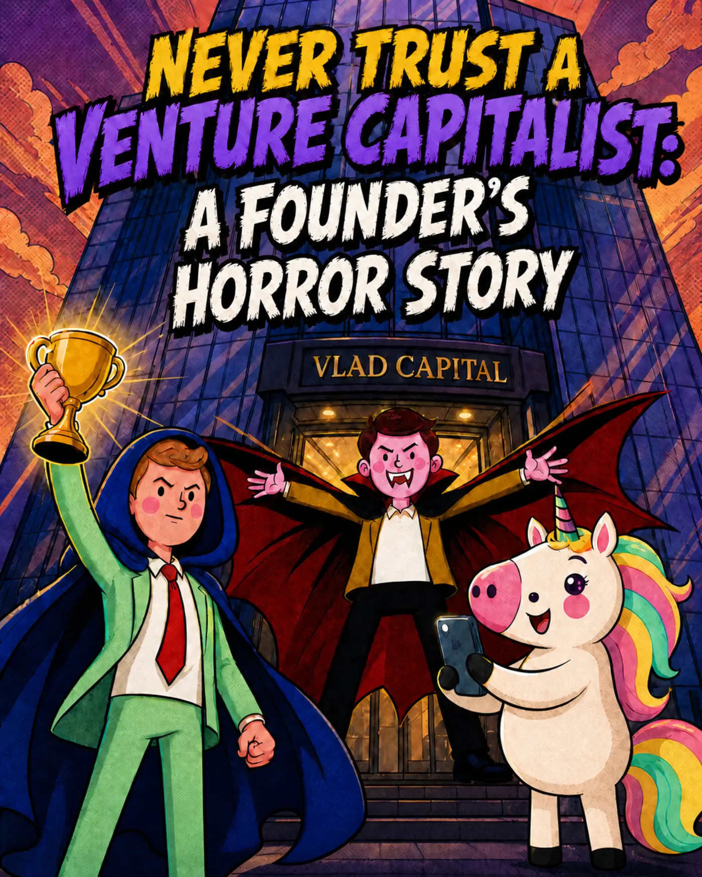show hn pitch ponies startup themed comic series