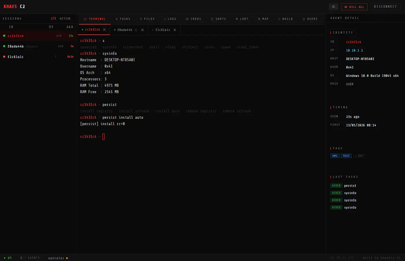 khaos c2 building a custom command and control from scratch