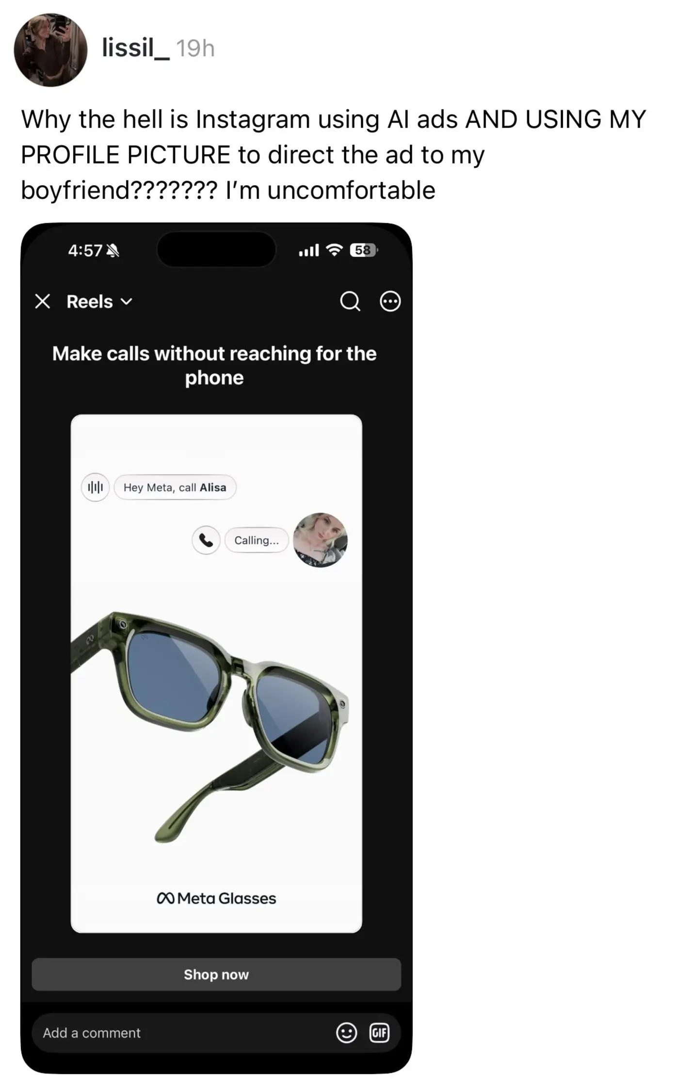 instagram is incorporating usersx27 photos in ads for mera glasses