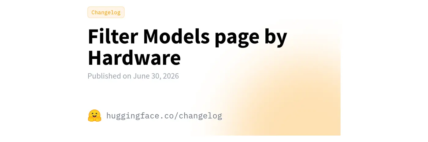 filter hugging face models page by hardware