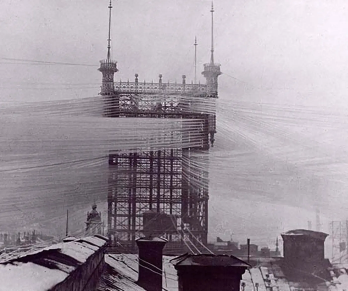the stockholm telephone tower with approximately 5500 telephone lines 1890