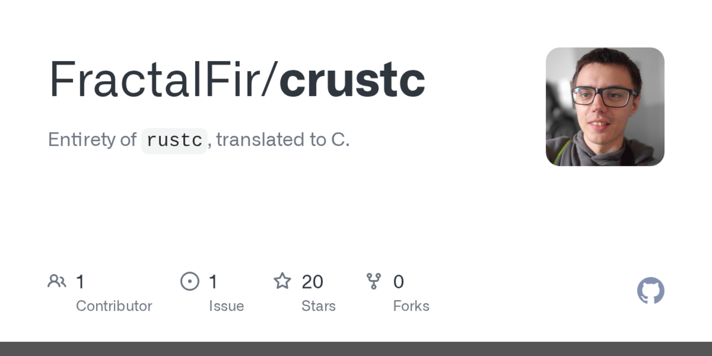 crustc entirety of rustc translated to c