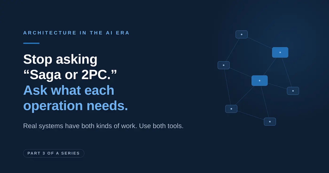stop asking quotsaga or 2pcquot start asking what each operation needs