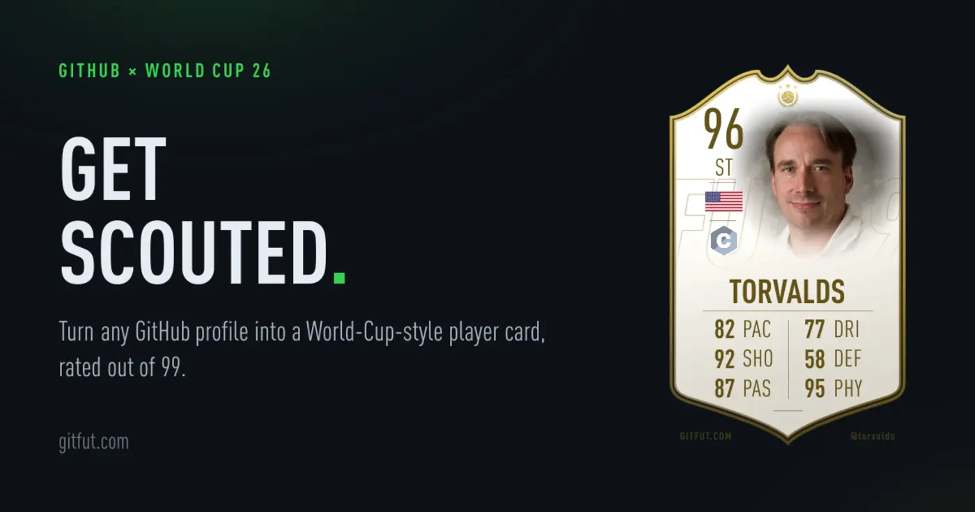 gitfut your github stats turned into a worldcupstyle player card