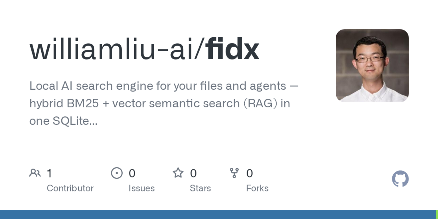 fidx local semantic search in one sqlite file no llm at query