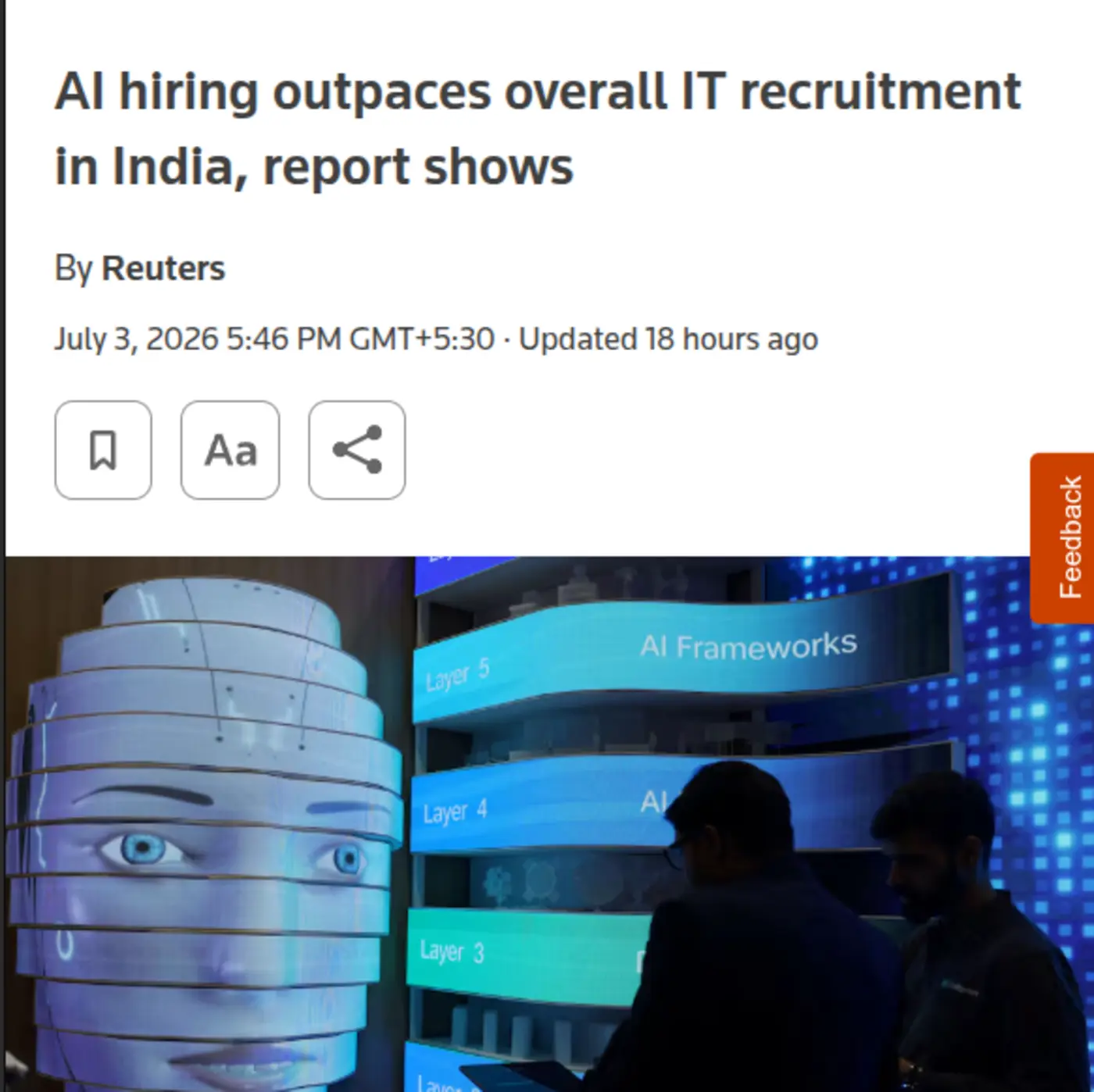 indiax27s it industry is shrinking general hiring while ai roles rose 16