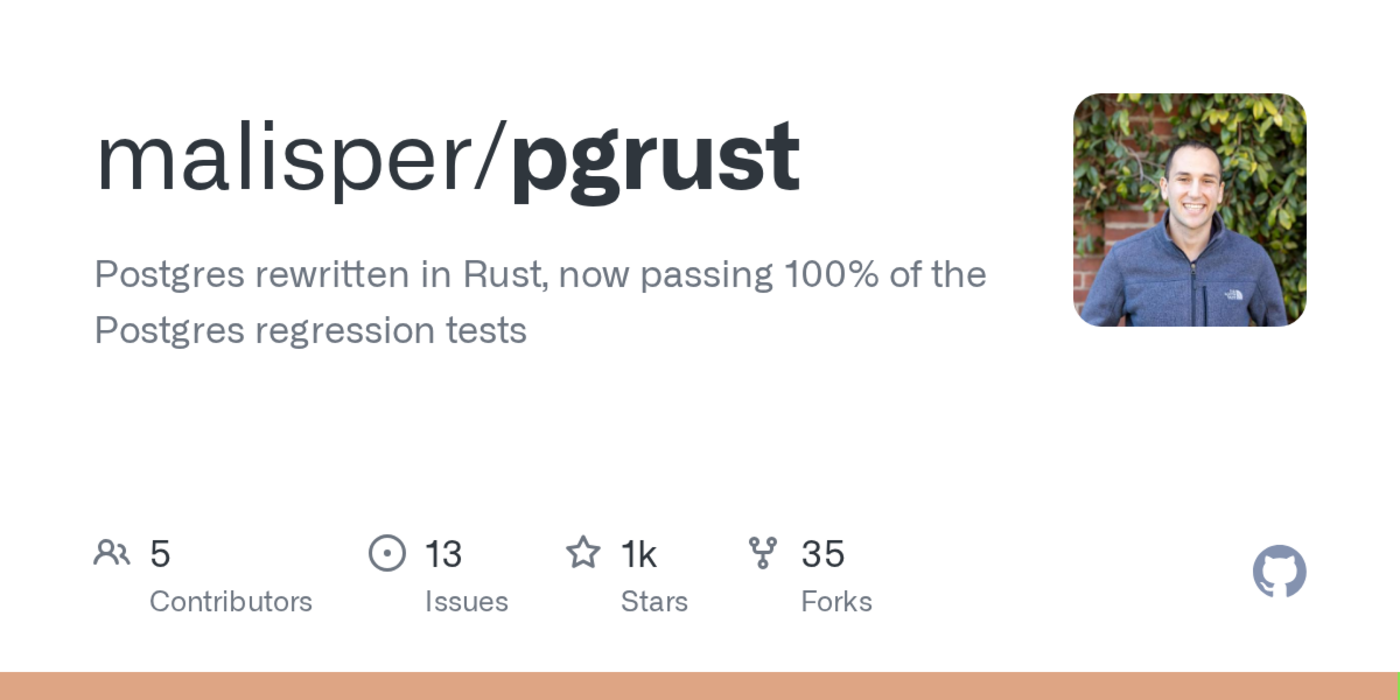 postgres rewritten in rust now passing 100 of the postgres regression tests