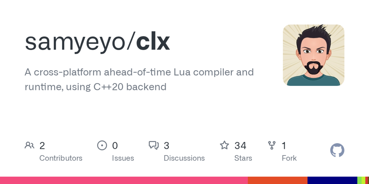 show hn clx compile lua to native executables through c20