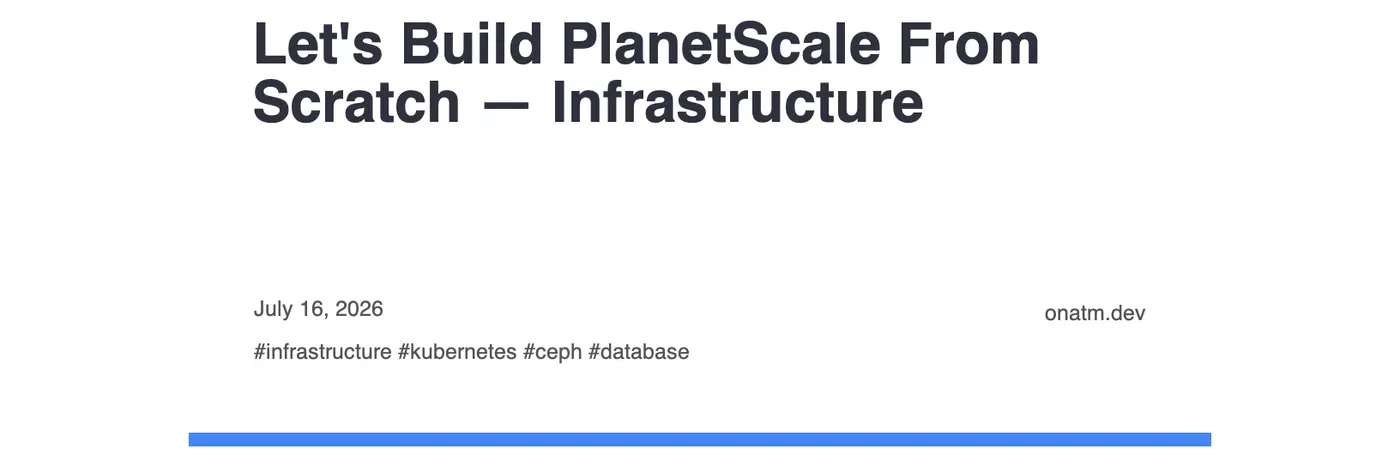 letx27s build planetscale from scratch infrastructure