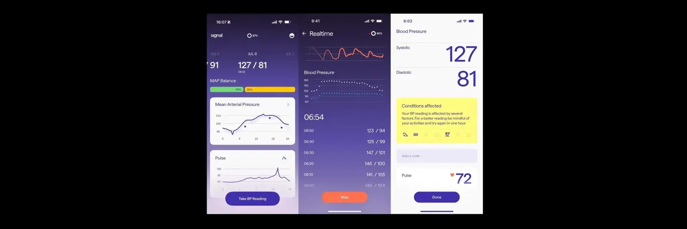 signal ring gives blood pressure readings not just alerts like apple watch