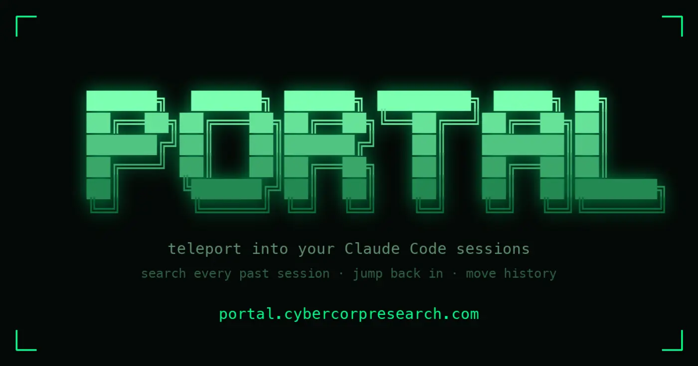 portal teleport into your claude code sessions
