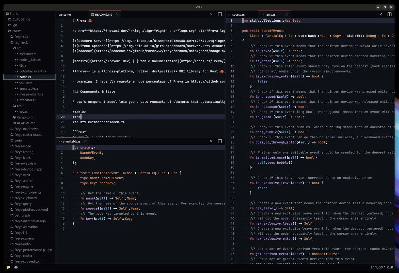 freya 04 rust gui library