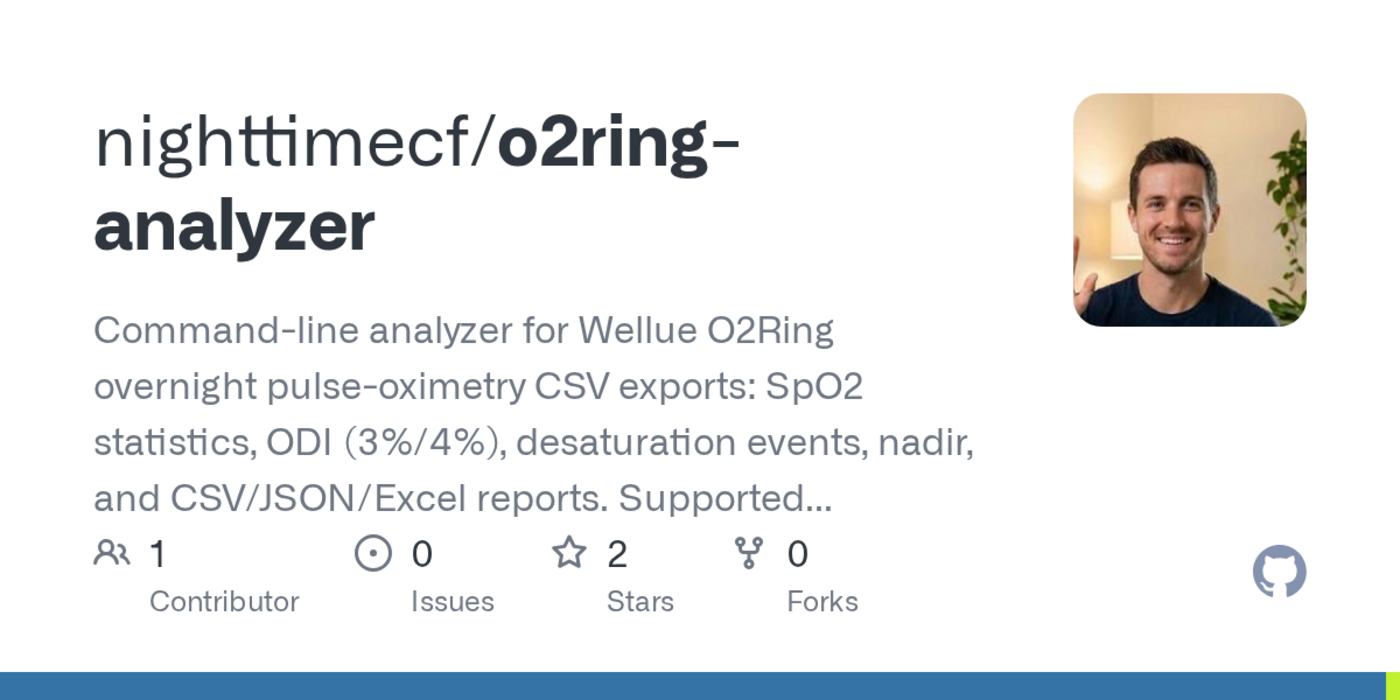 o2ring analyzer cli for overnight pulseoximetry csv exports