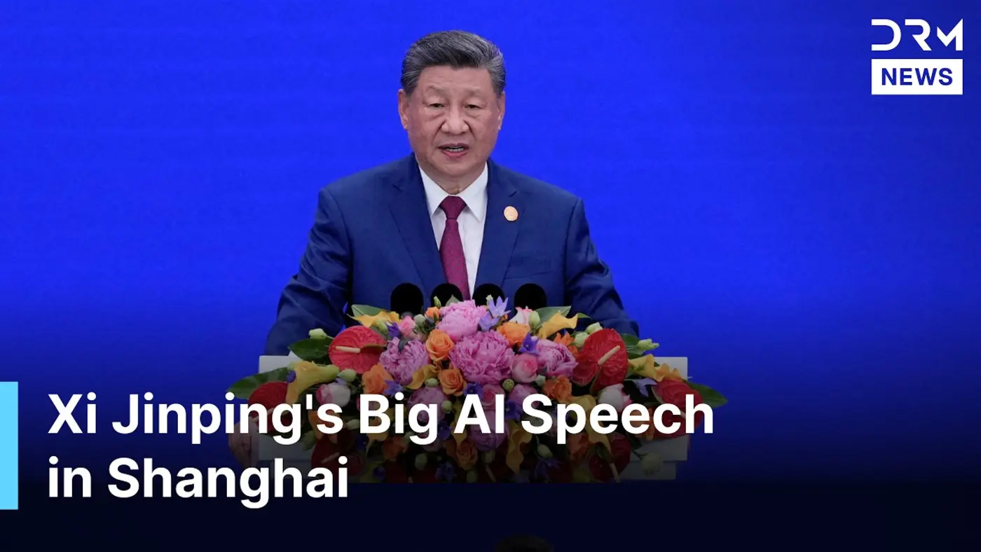 xi jinping delivers keynote speech at world ai conference 2026 in shanghai video