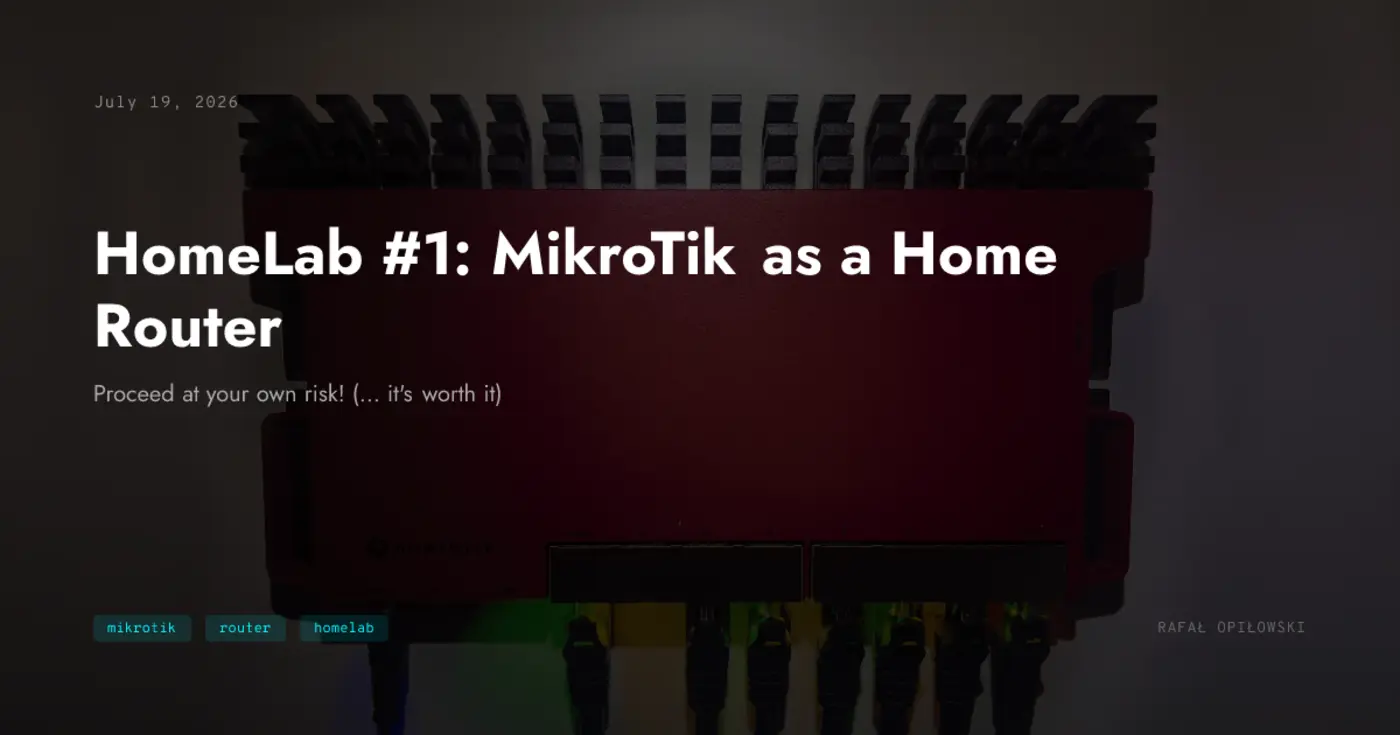 homelab 1 mikrotik as a home router