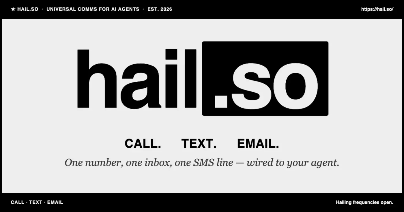 show hn hailso opensource phone sms and email for agents and humans v015