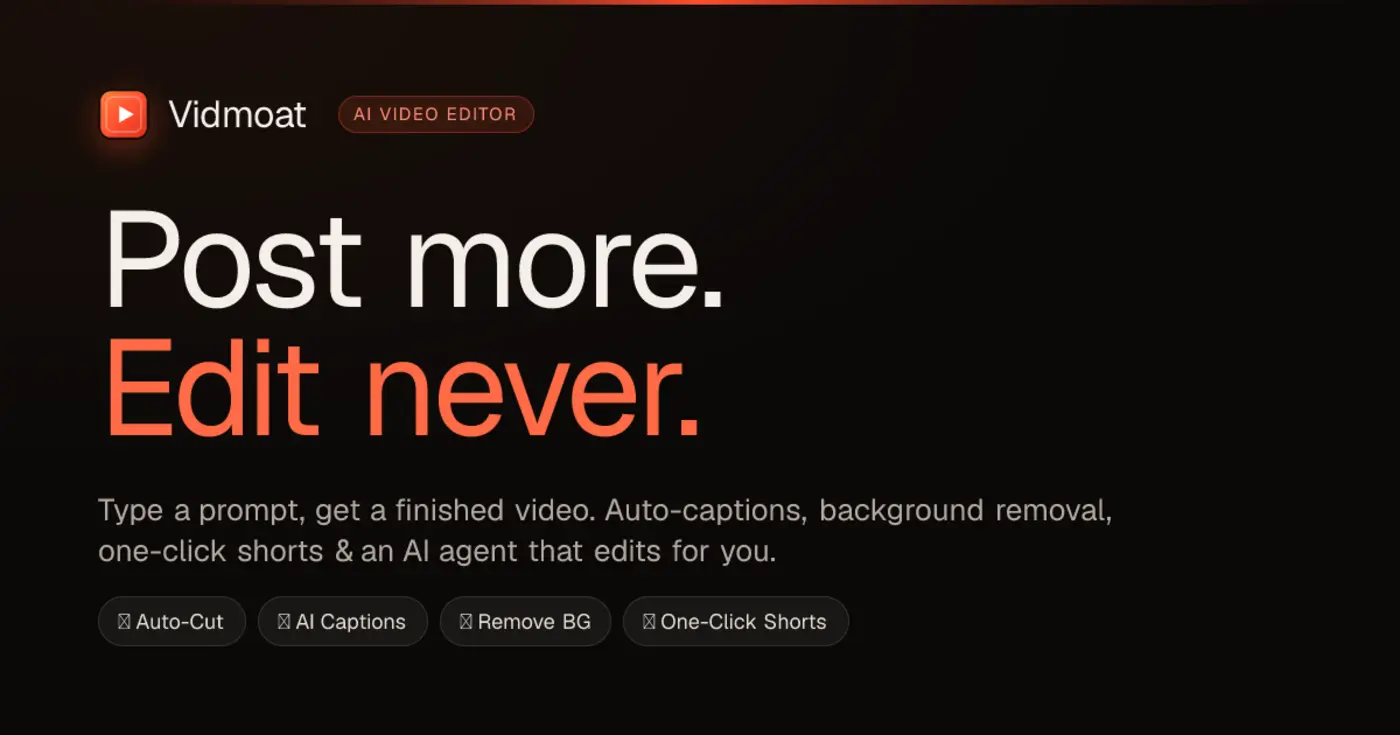 show hn vidmoat a video editing pipeline any ai agent can operate