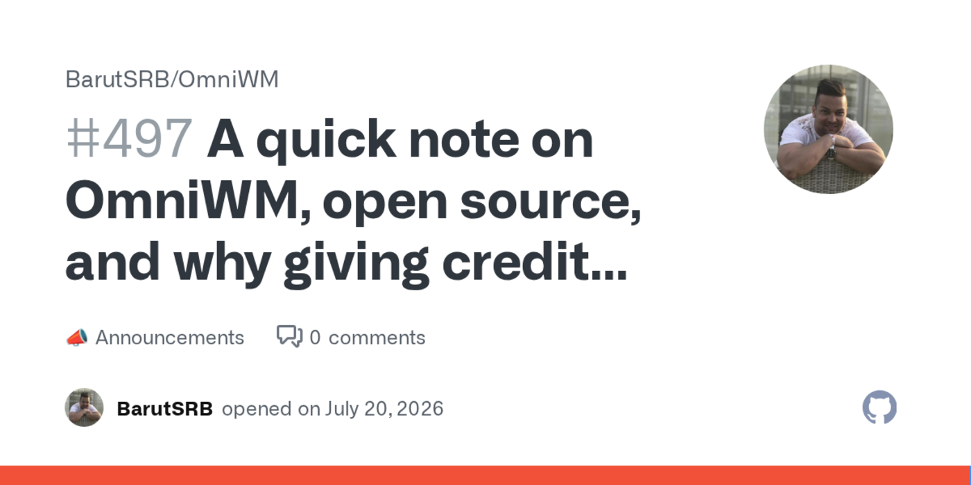 a quick note on omniwm open source and why giving credit matters