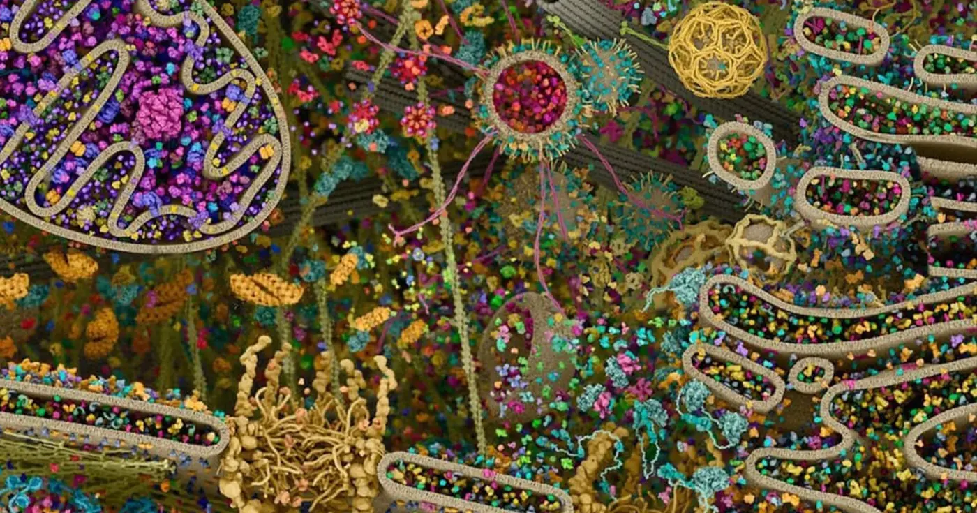 scientists visualize the complex dynamic world inside a human cell