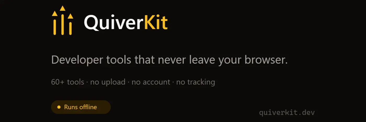 show hn quiverkit 62 developer tools that run offline