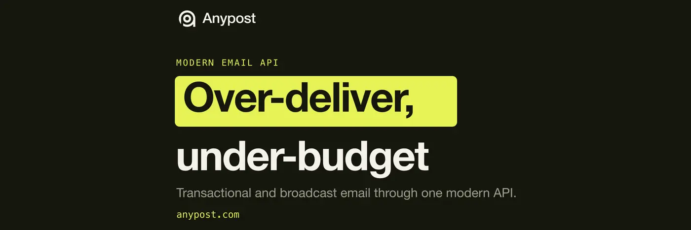 show hn anypost transactional and broadcast email api 8 per 1k