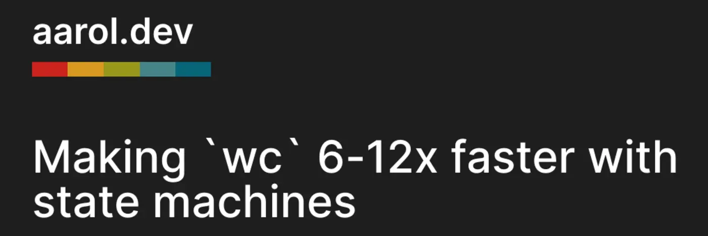making wc 20x faster with parallel state machines