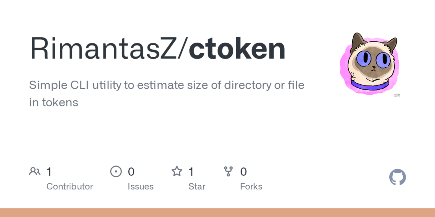 show hn ctoken cli util to count llm tokens in files dirs or input