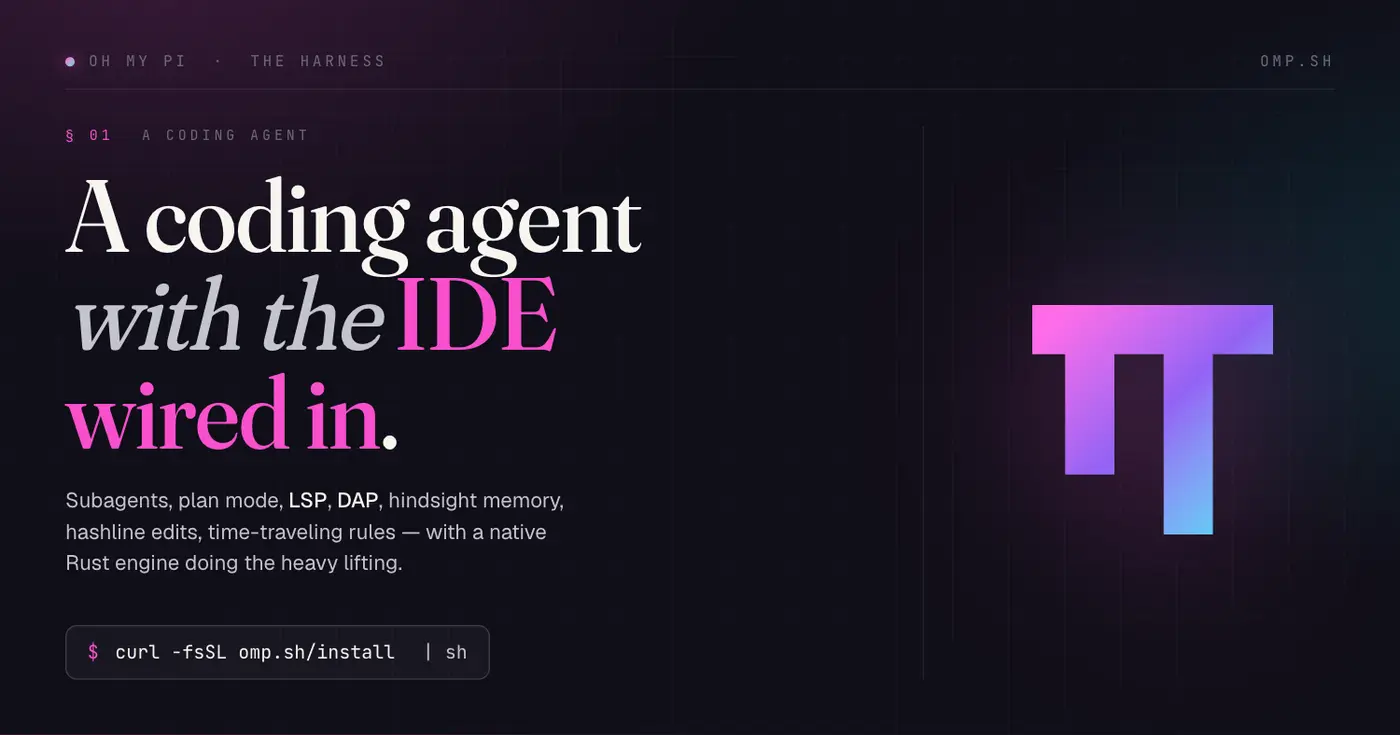ohmypi a coding agent with the ide wired in