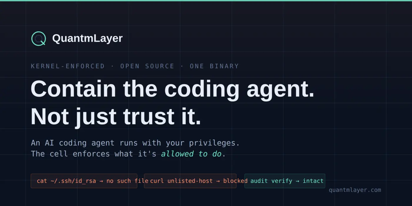 show hn quantmlayer kernelenforced containment for ai coding agents