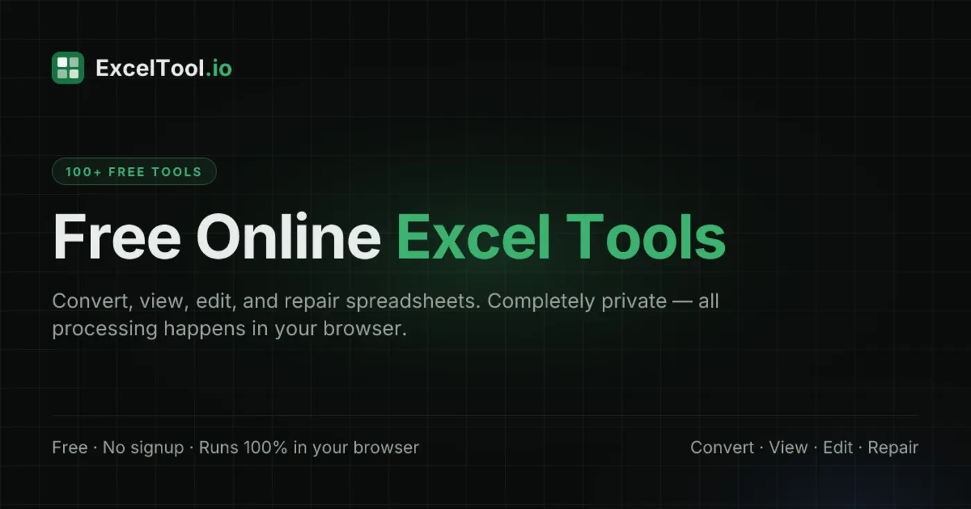 show hn exceltoolio 120 free excel tools 100 private in the browser