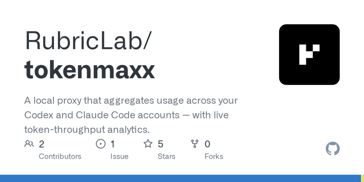 show hn tokenmaxx cli that merges usage across claude code and codex accounts