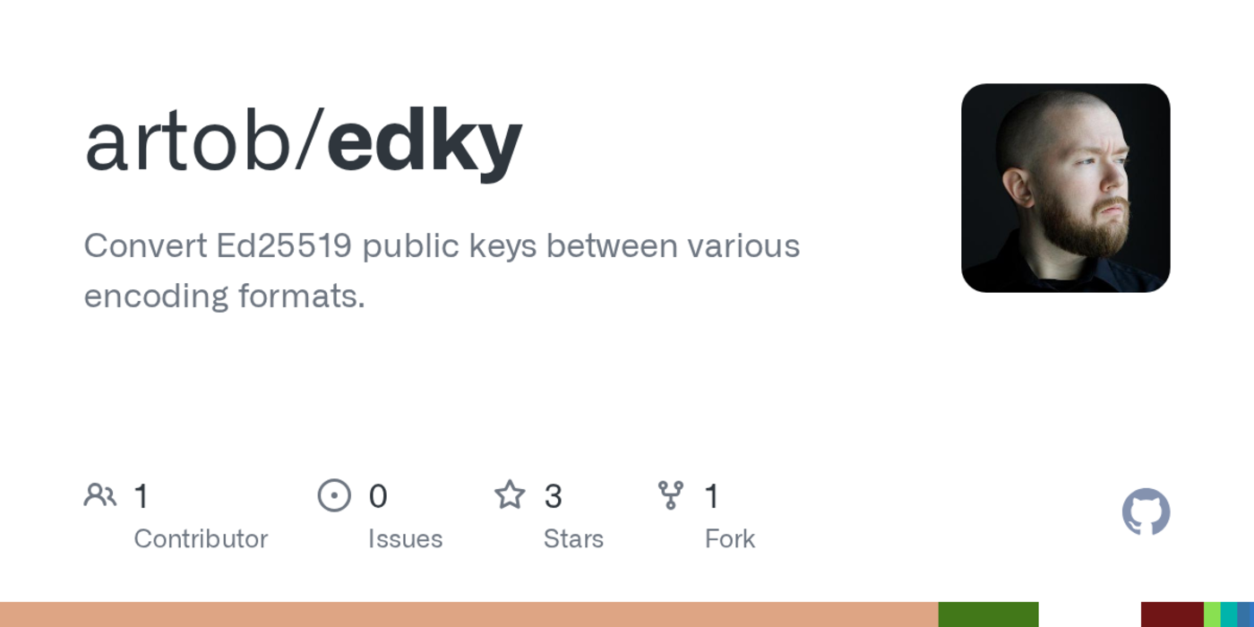show hn edky a cli to convert ed25519 public keys from one encoding to another