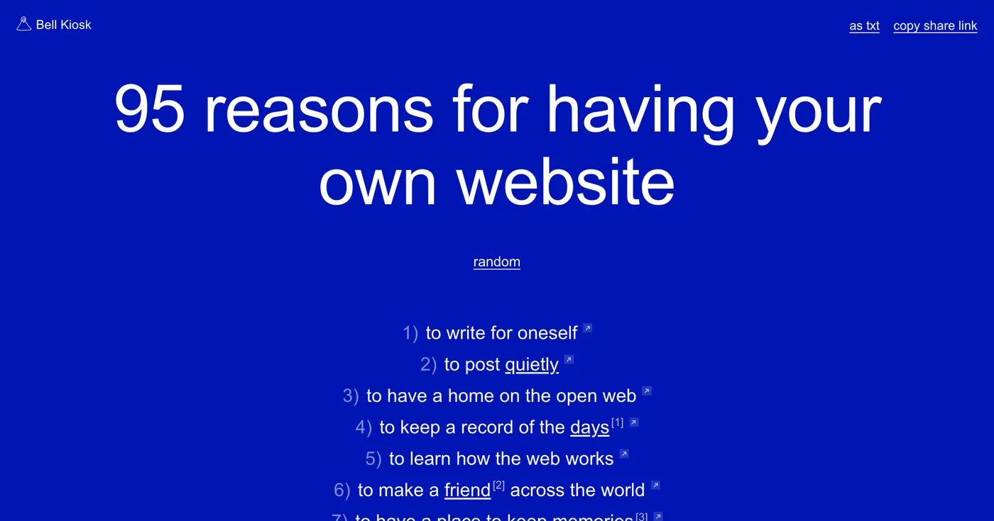 95 reasons for having your own website
