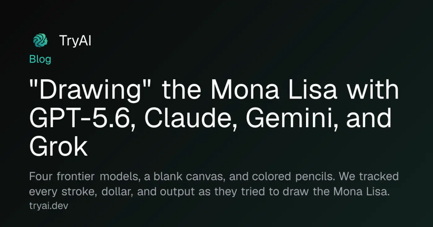 quotdrawingquot the mona lisa with gpt56 claude gemini and grok