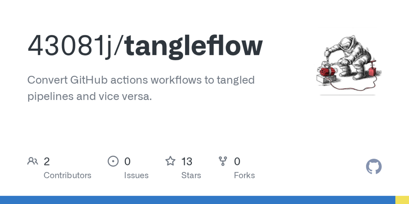 tangleflow converts github actions workflows to tangled workflows and back