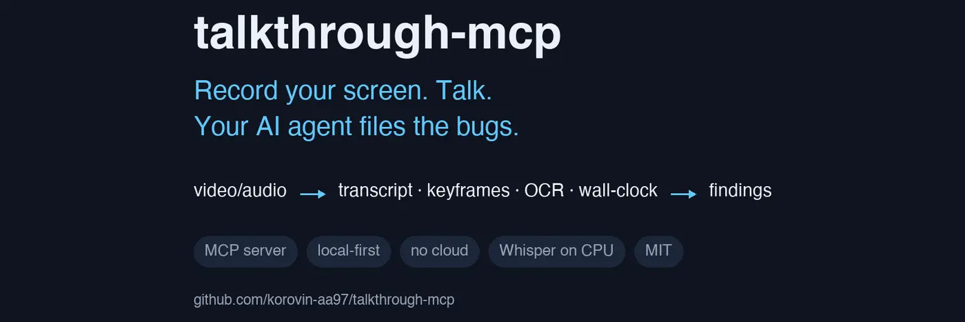 show hn turn narrated screen recordings into data for ai agents local mit