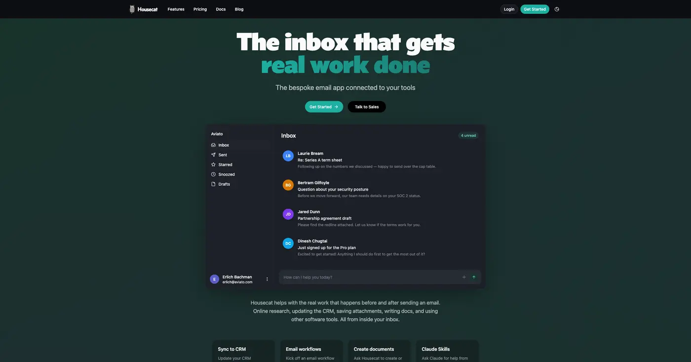 show hn housecatcom gmail durable workflows sandbox vm