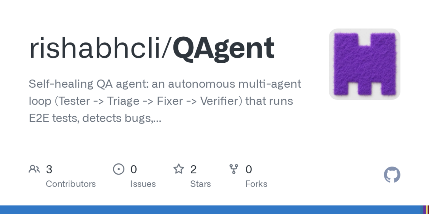 show hn qagent a selfhealing qa agent that fixes bugs and opens prs