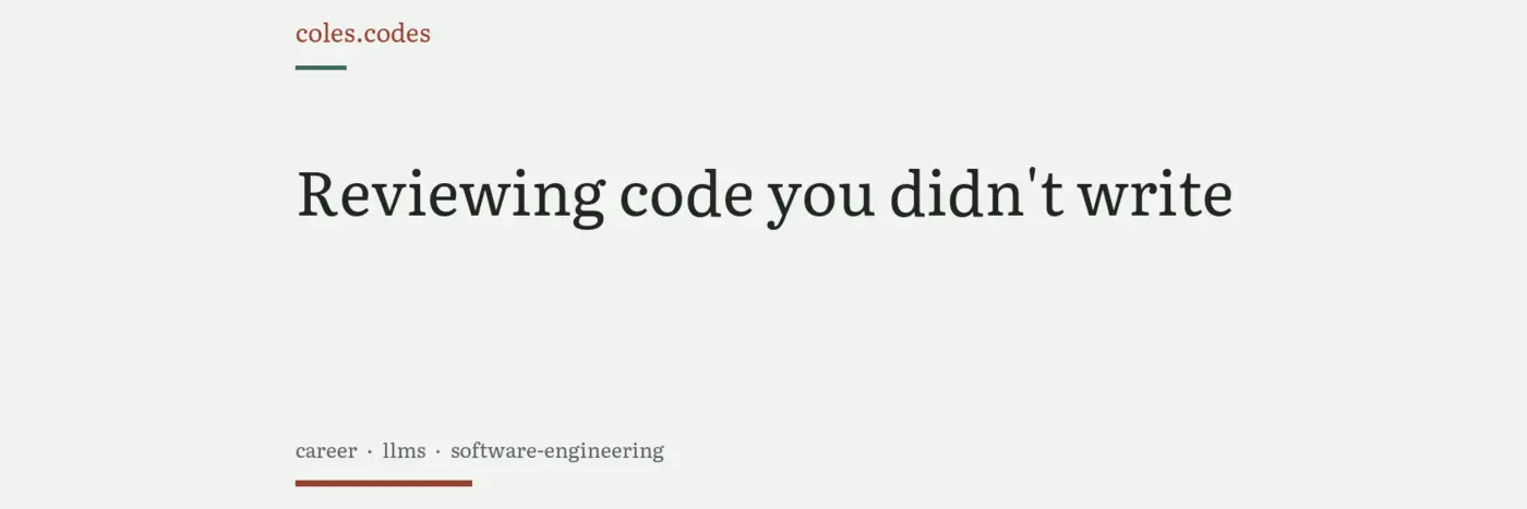 reviewing code you didnx27t write