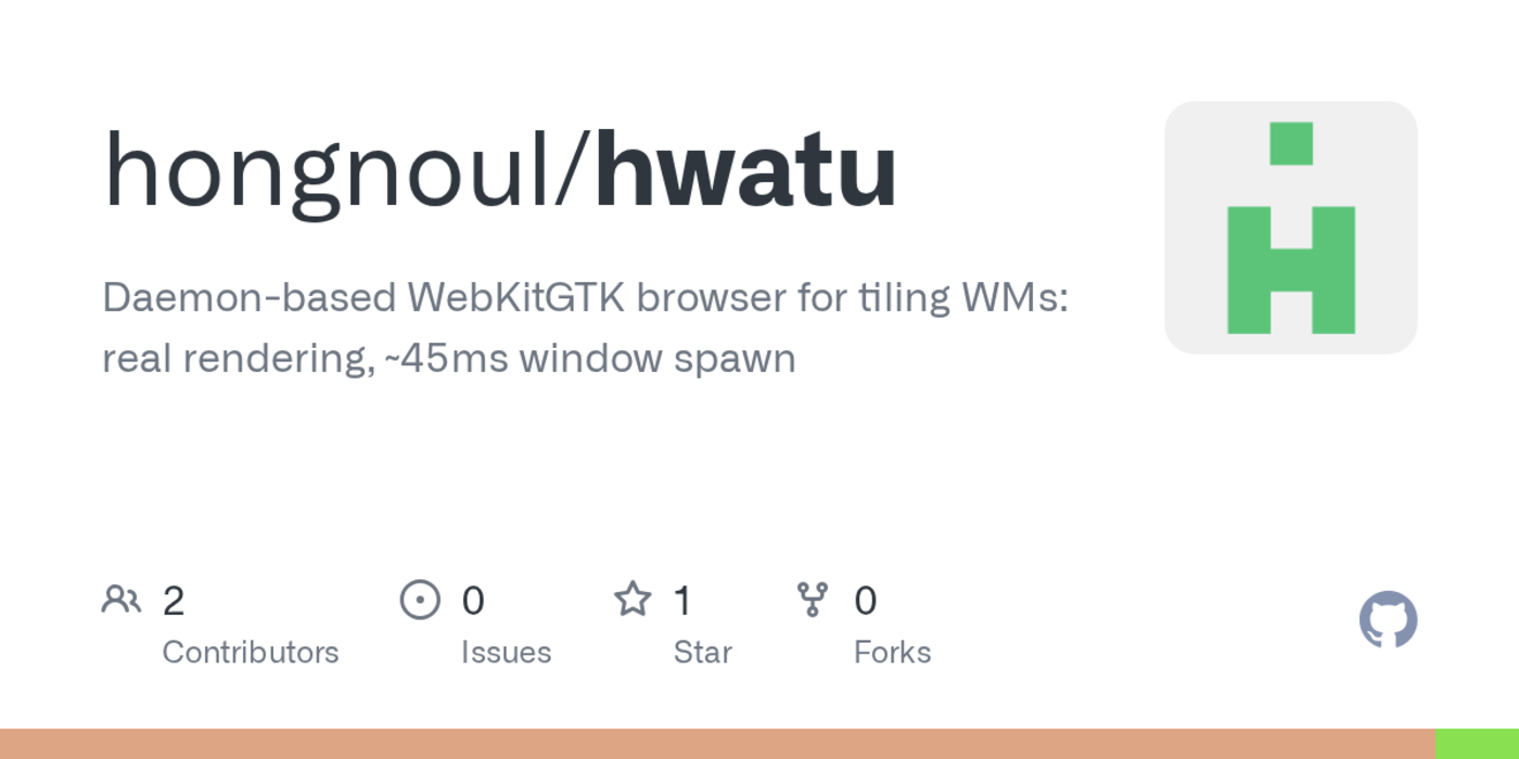 hwatu a daemonbased webkit browser with 13ms window spawns