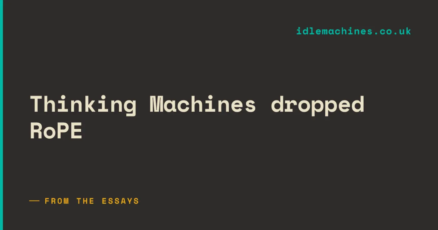 thinking machines dropped rope and itx27s a good idea