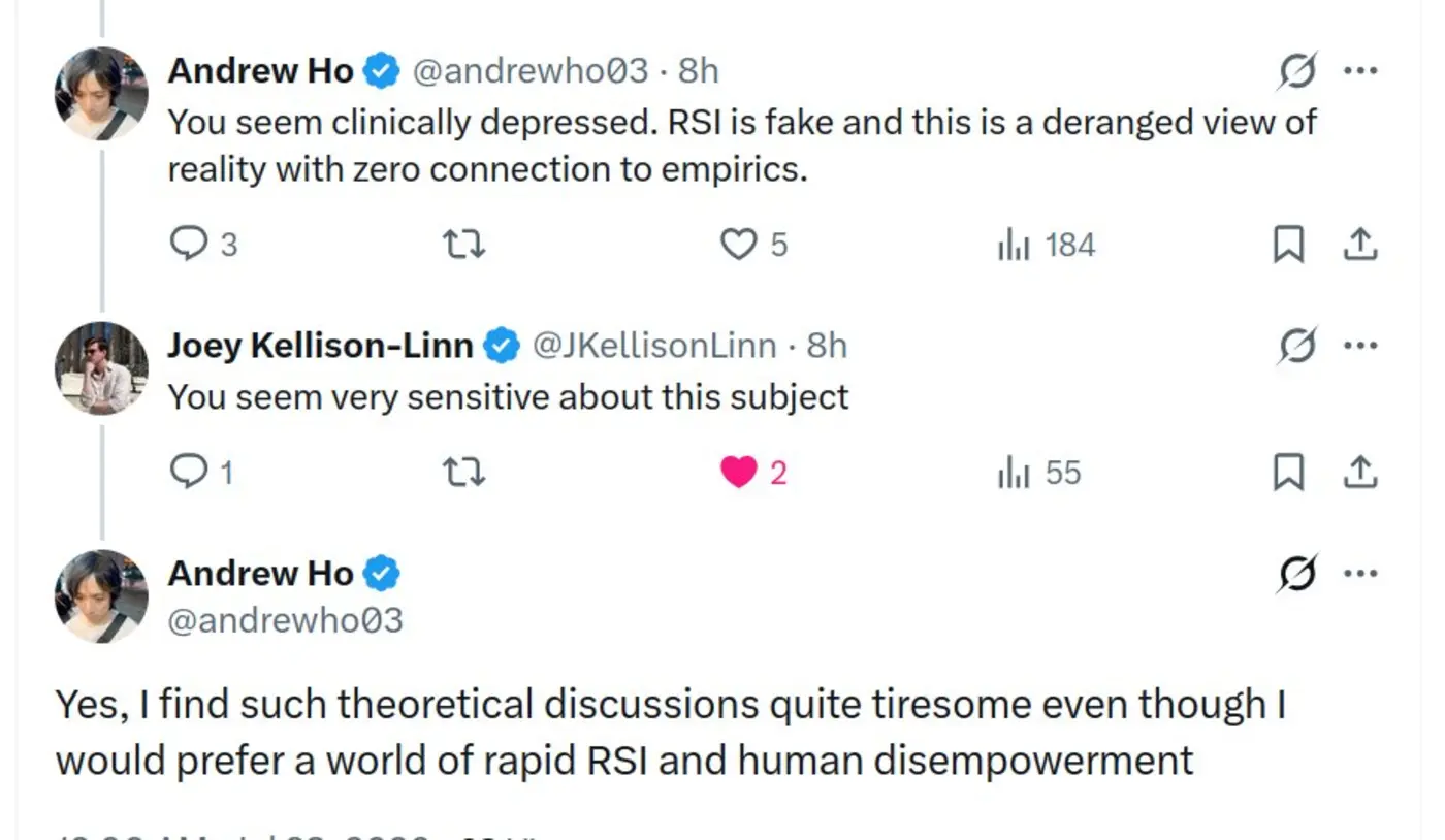 quoti would prefer a world of rapid rsi and human disempowermentquot