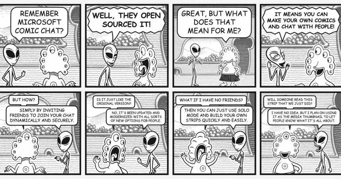 show hn i rebuilt microsoft comic chatx27s layout engine in one html file