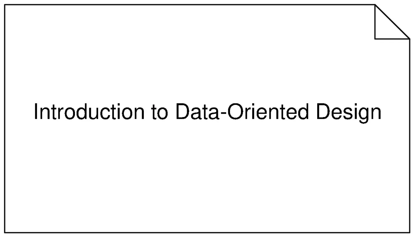 introduction to dataoriented design pdf