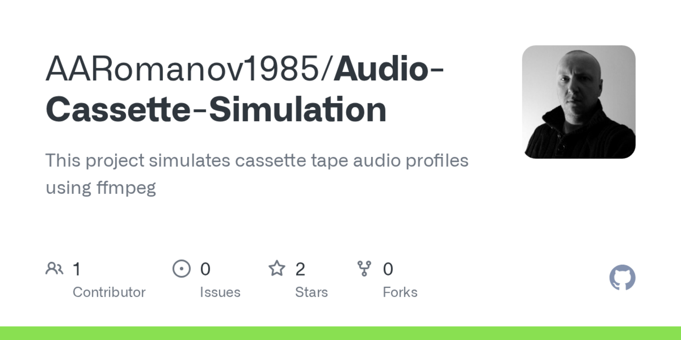 simulate cassette tape audio profiles using ffmpeg