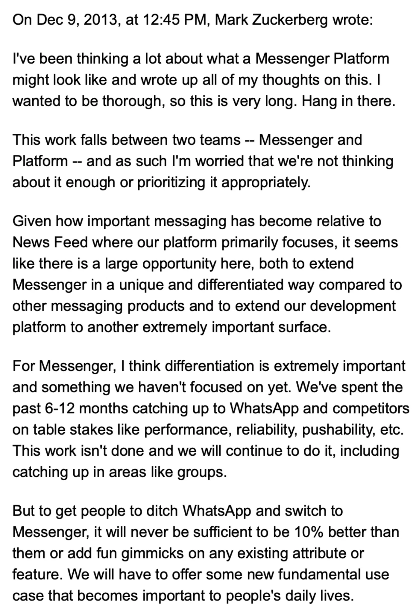 mark zuckerberg on messenger 2013