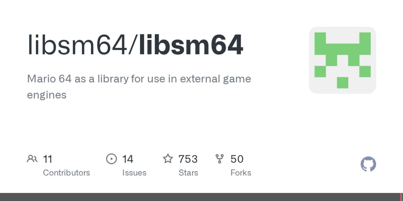 libsm64 mario 64 as a library for use in external game engines