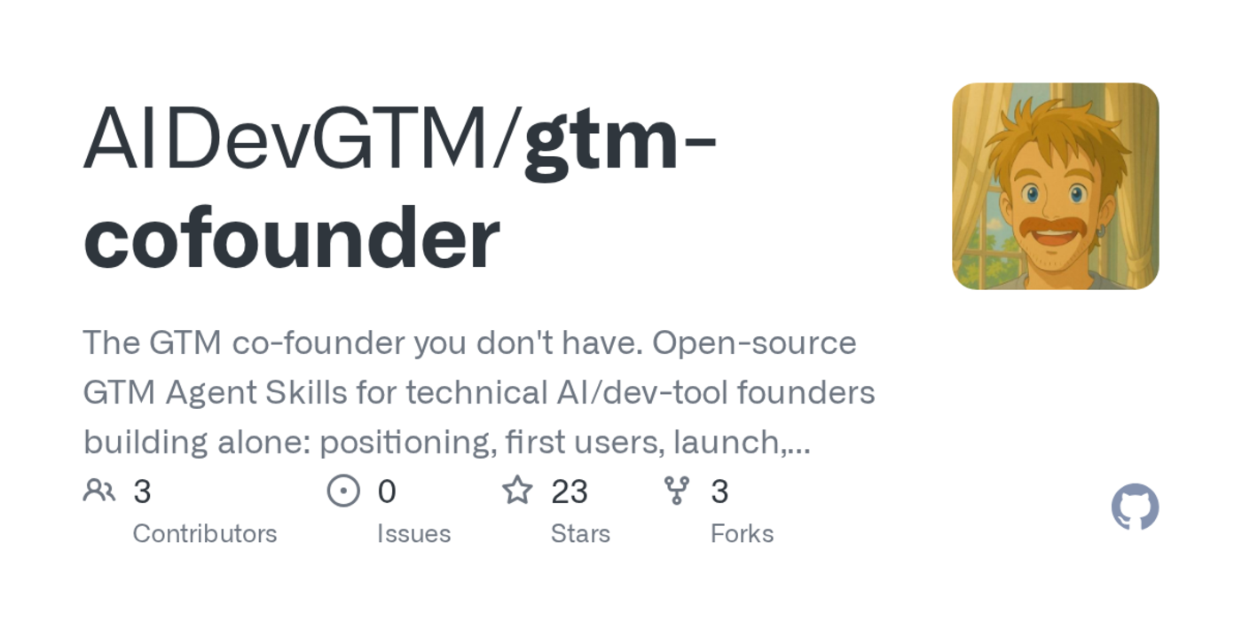 the gtm cofounder opensource gtm skills for solo devtoolai founders