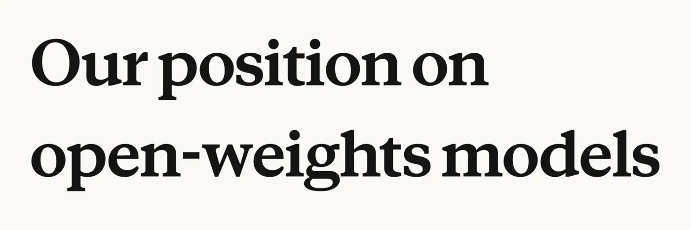 our position on openweights models
